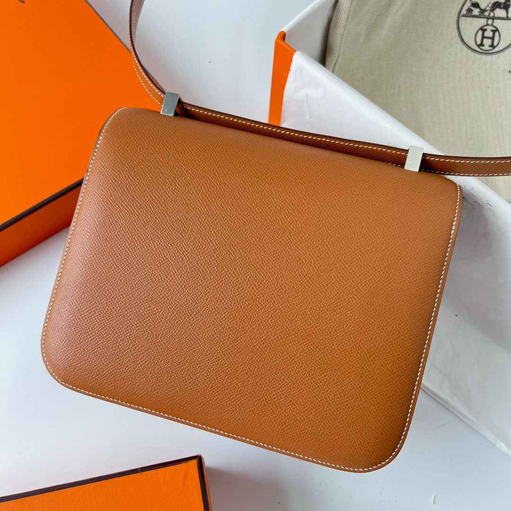 Hermes Constance Bag 19 Brown Epsom Leather Silver H0839337