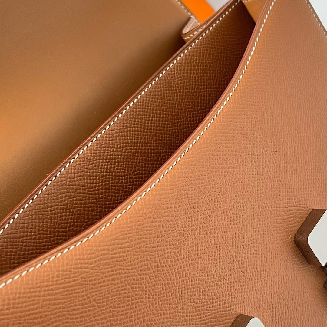 Hermes Constance Bag 19 Brown Epsom Leather Silver H0839337