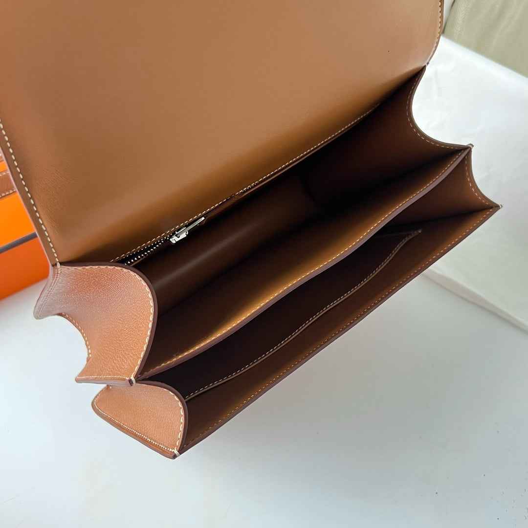 Hermes Constance Bag 19 Brown Epsom Leather Silver H0839337