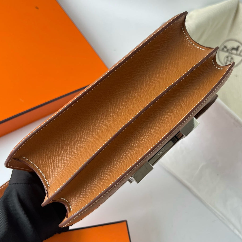 Hermes Constance Bag 19 Brown Epsom Leather Silver H0839337