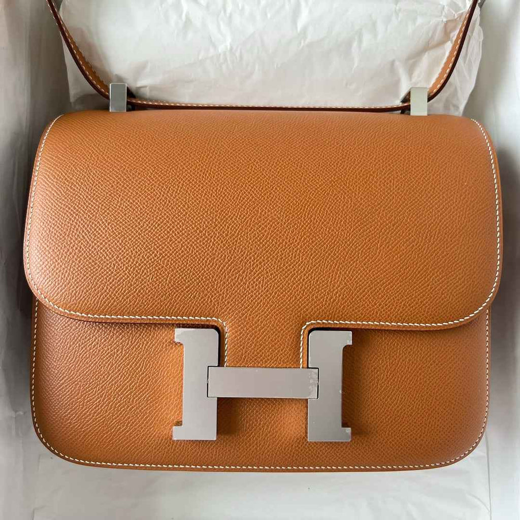 Hermes Constance Bag 19 Brown Epsom Leather Silver H0839337
