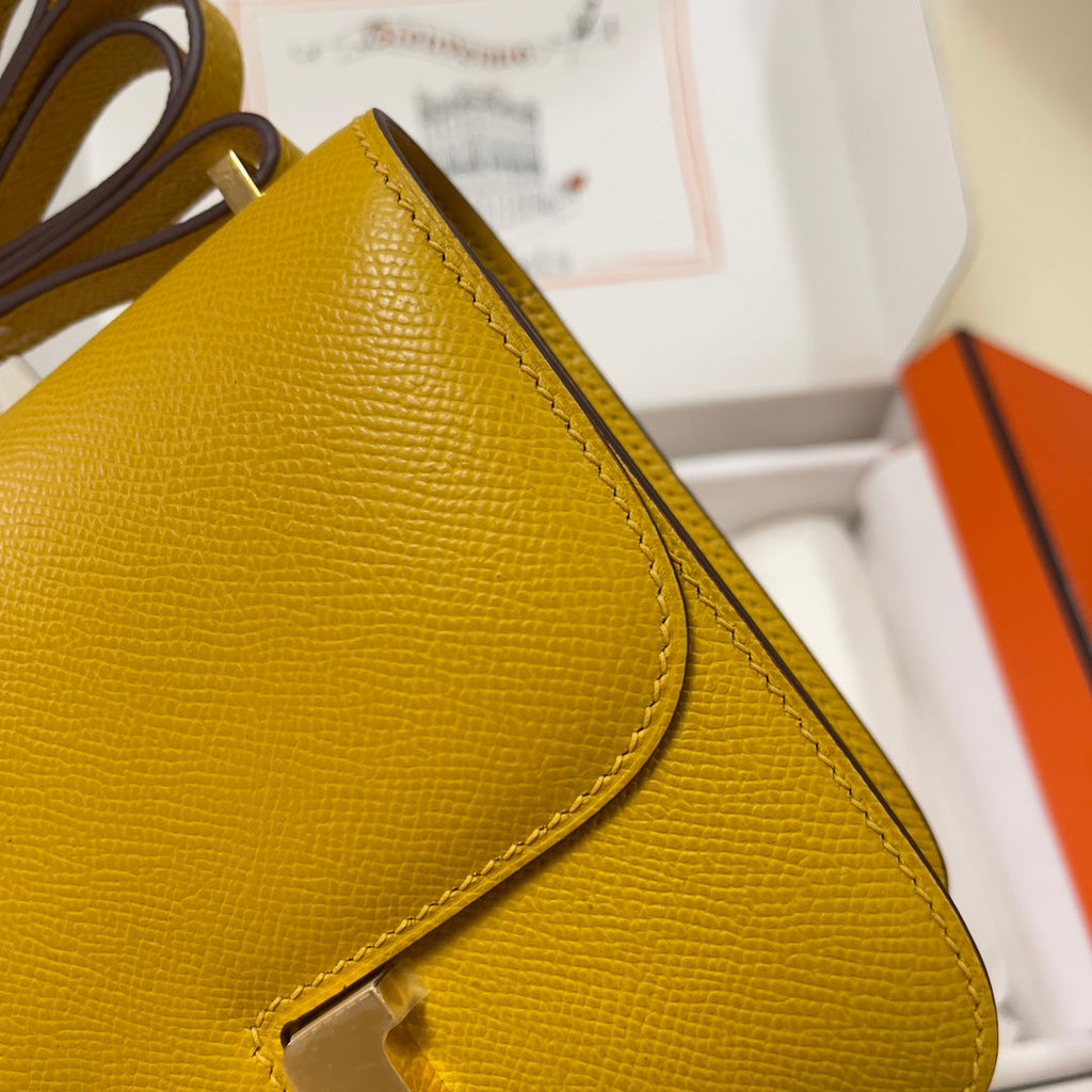 Hermes Constance Bag 19 Yellow Epsom Leather Gold H083919