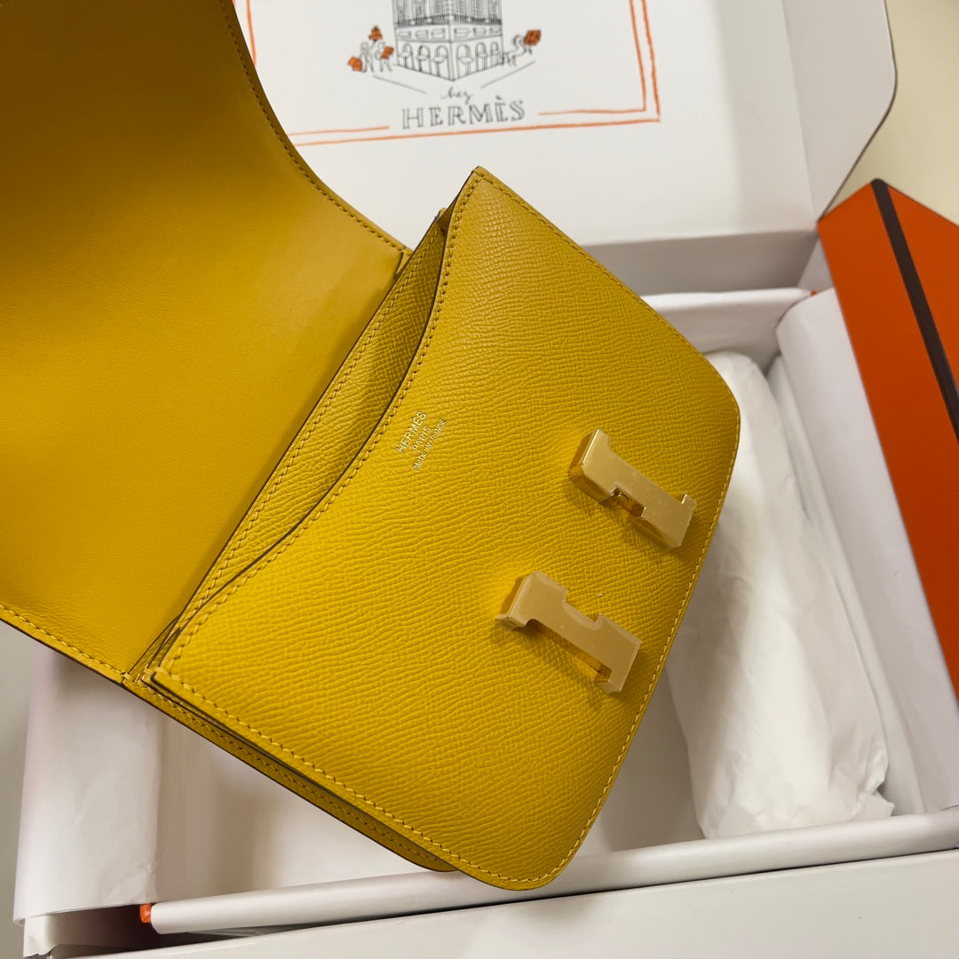 Hermes Constance Bag 19 Yellow Epsom Leather Gold H083919