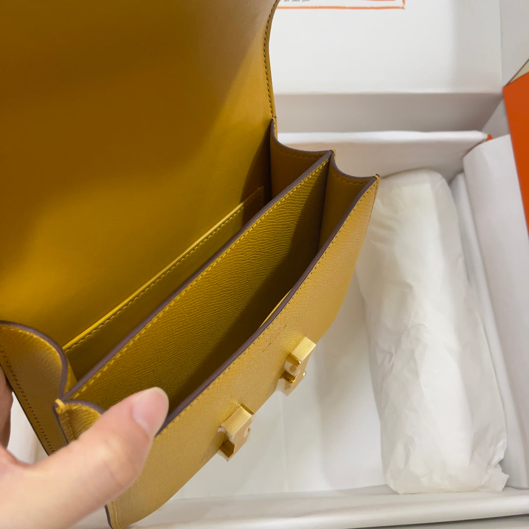Hermes Constance Bag 19 Yellow Epsom Leather Gold H083919