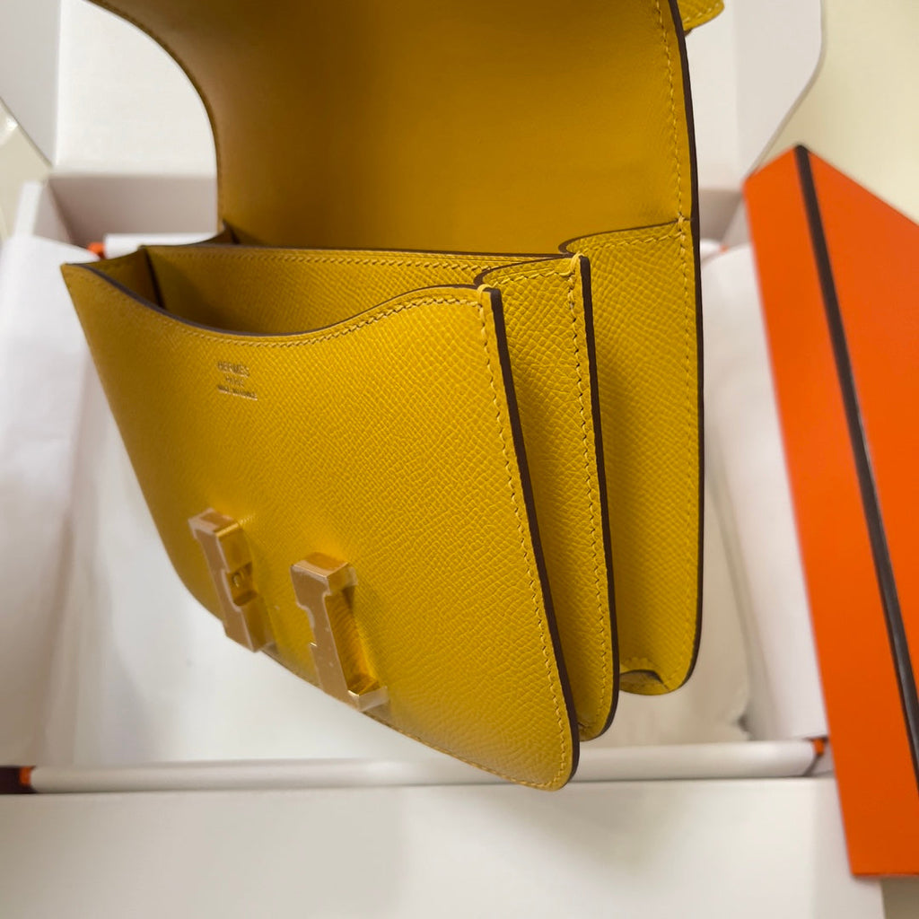 Hermes Constance Bag 19 Yellow Epsom Leather Gold H083919