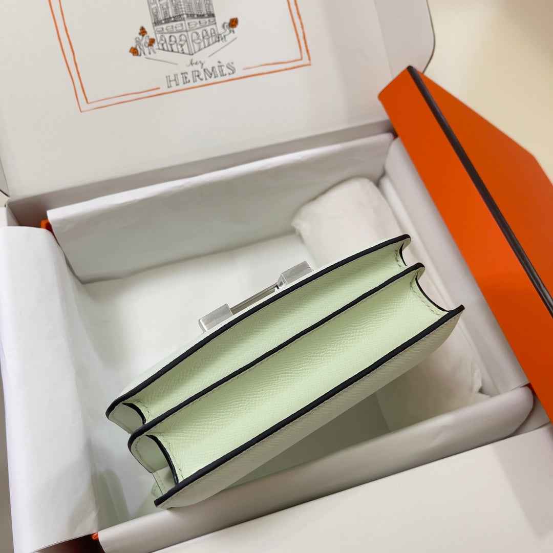 Hermes Constance Bag 19 Light Green Epsom Leather Silver H083921