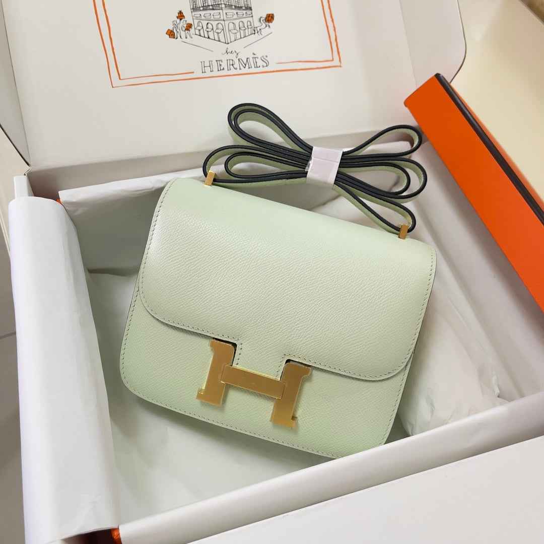 Hermes Constance Bag 19 Light Green Epsom Leather Gold H083920