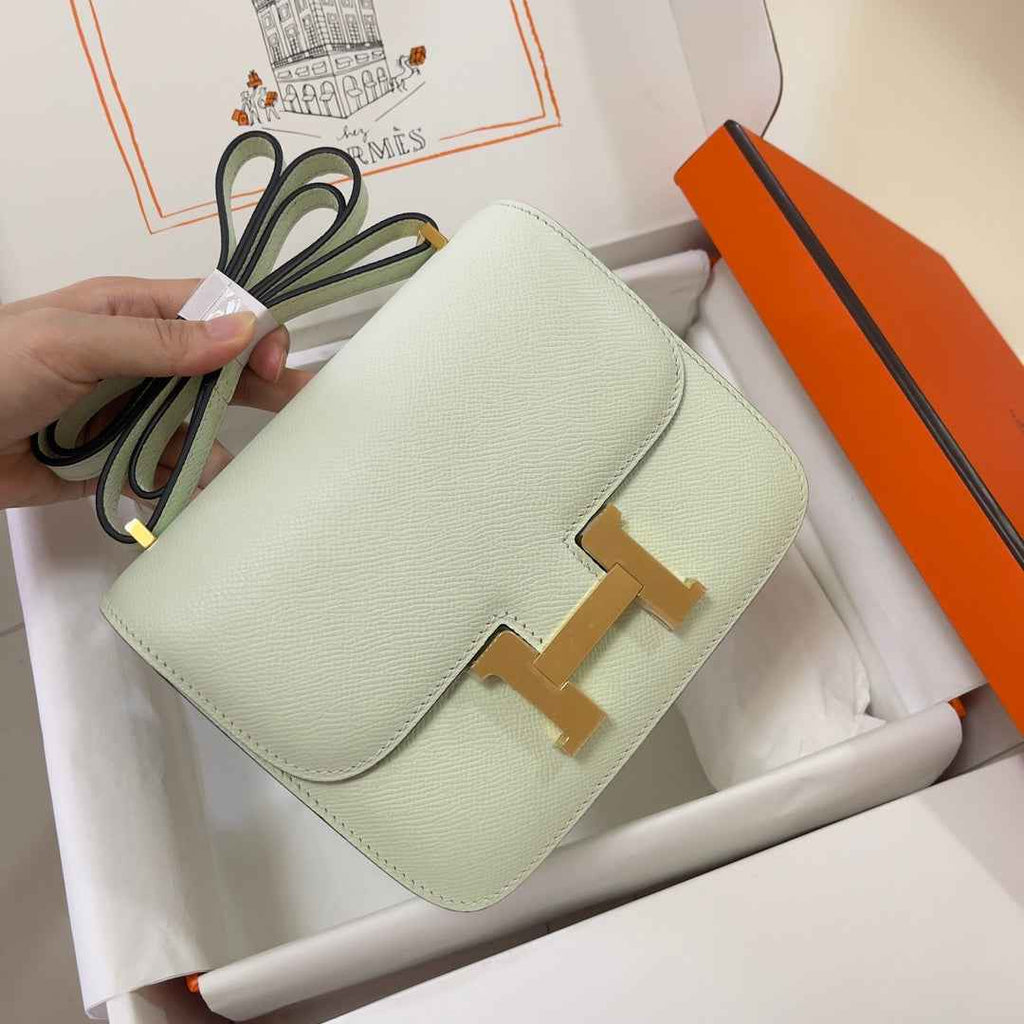 Hermes Constance Bag 19 Light Green Epsom Leather Gold H083920