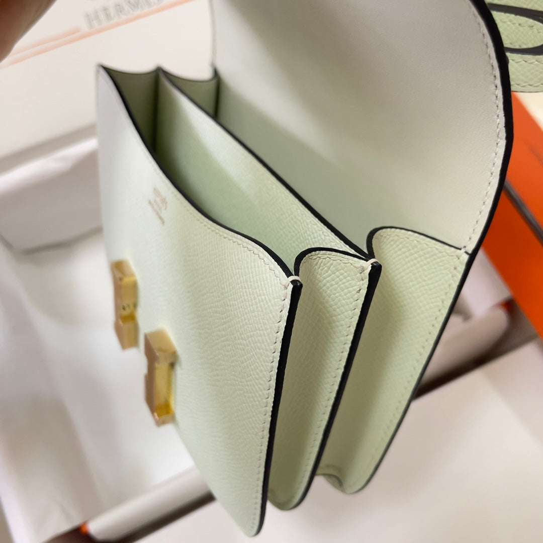 Hermes Constance Bag 19 Light Green Epsom Leather Gold H083920