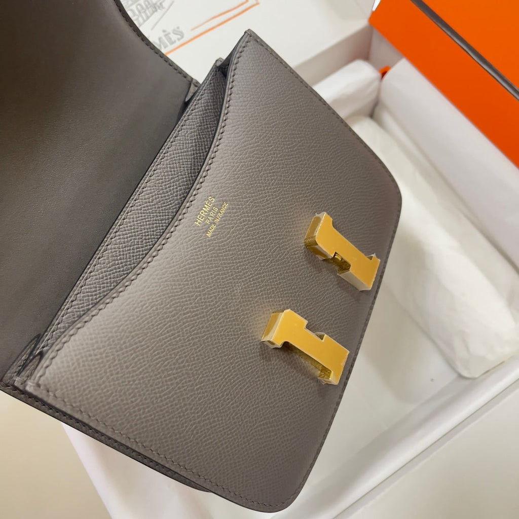 Hermes Constance Bag 19 Dark Gray Epsom Leather Gold H083907