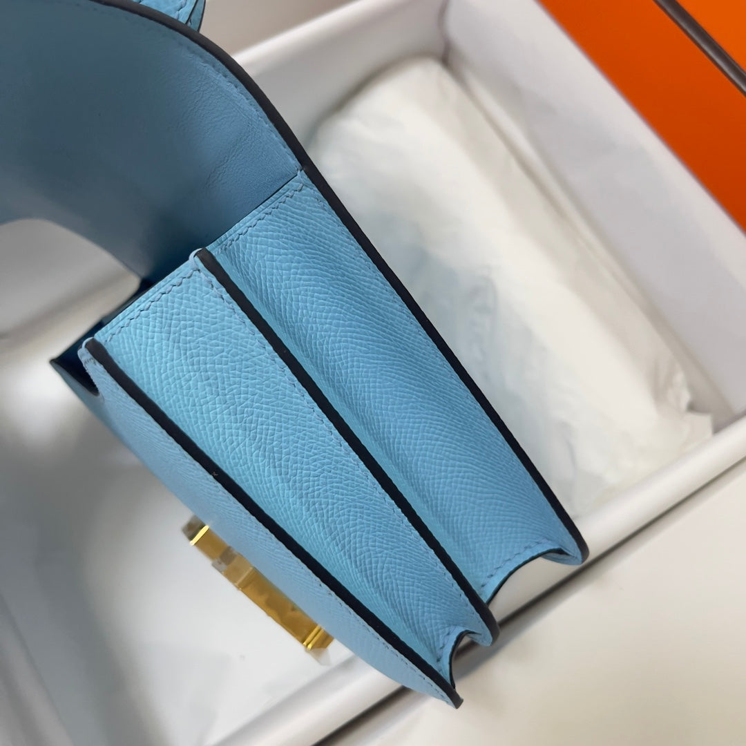 Hermes Constance Bag 19 Blue Epsom Leather Gold H083924