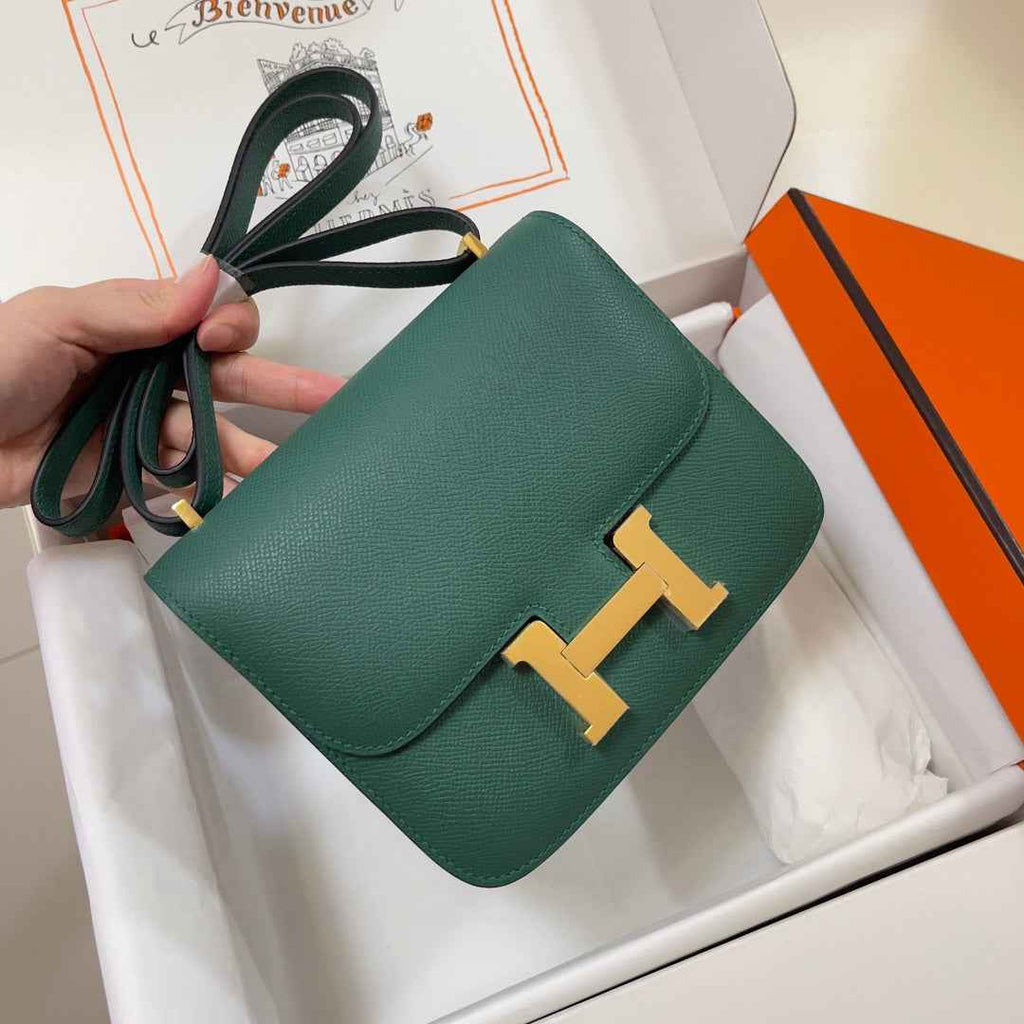 Hermes Constance Bag 19 Dark Green Epsom Leather Gold H083928