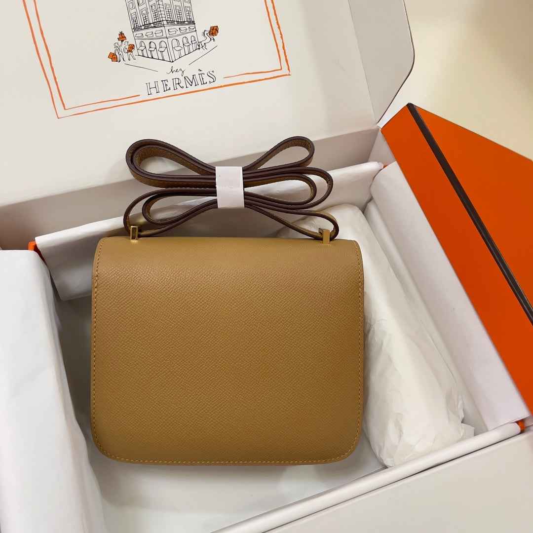 Hermes Constance Bag 19 Tan Epsom Leather Gold H083908