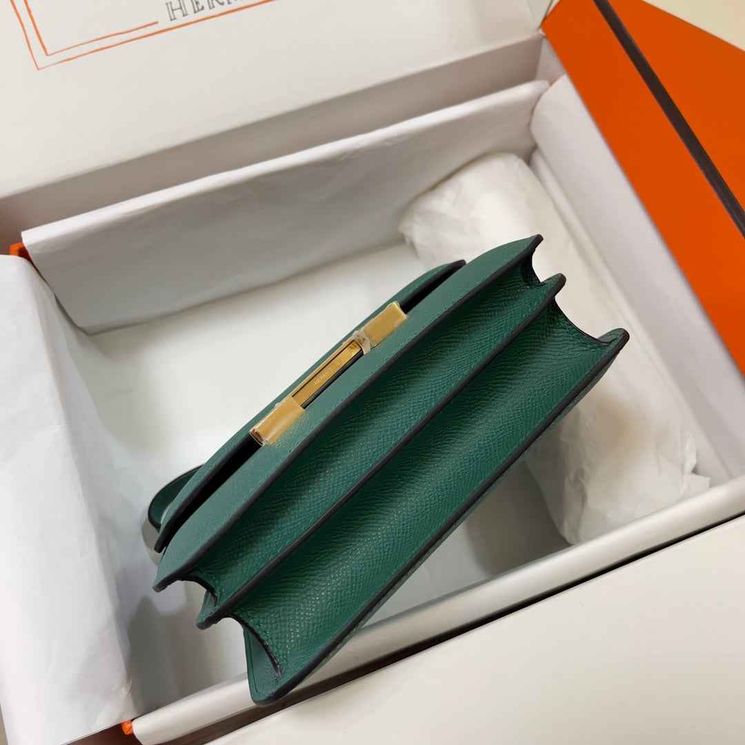 Hermes Constance Bag 19 Dark Green Epsom Leather Gold H083928