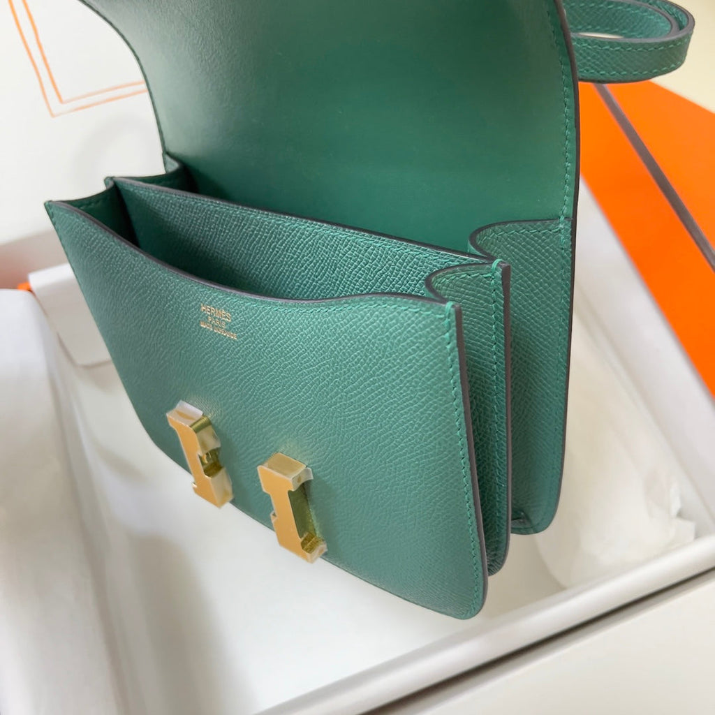 Hermes Constance Bag 19 Dark Green Epsom Leather Gold H083928