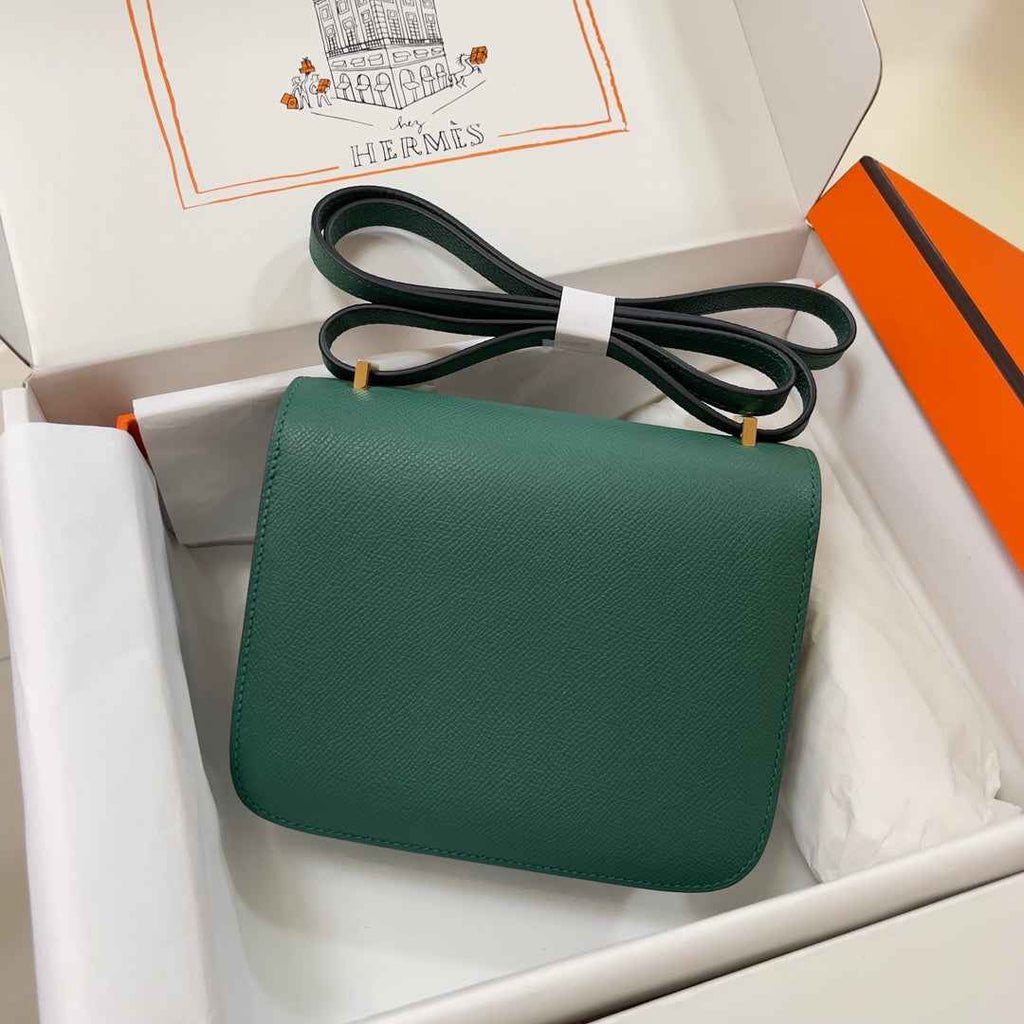 Hermes Constance Bag 19 Dark Green Epsom Leather Gold H083928