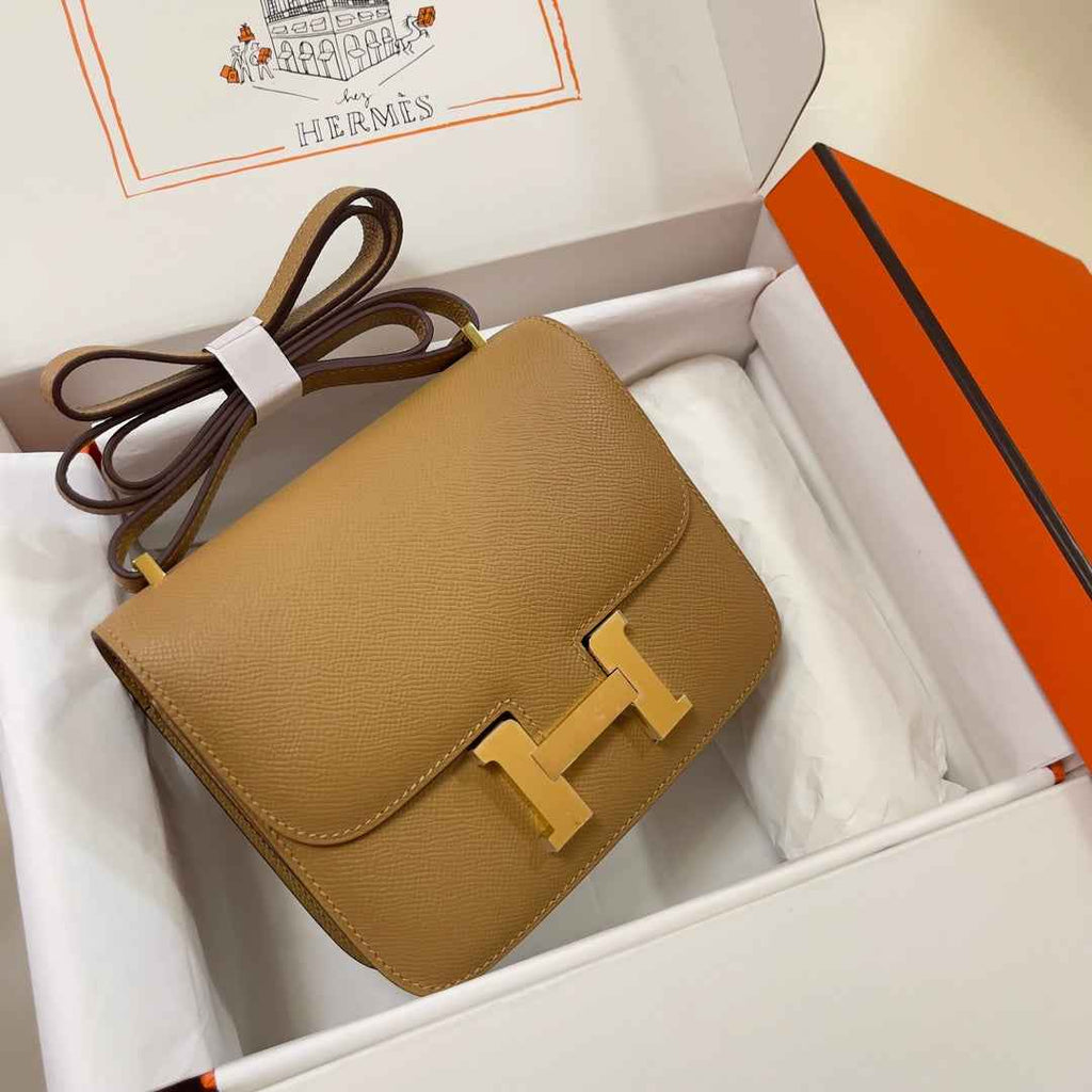 Hermes Constance Bag 19 Tan Epsom Leather Gold H083908