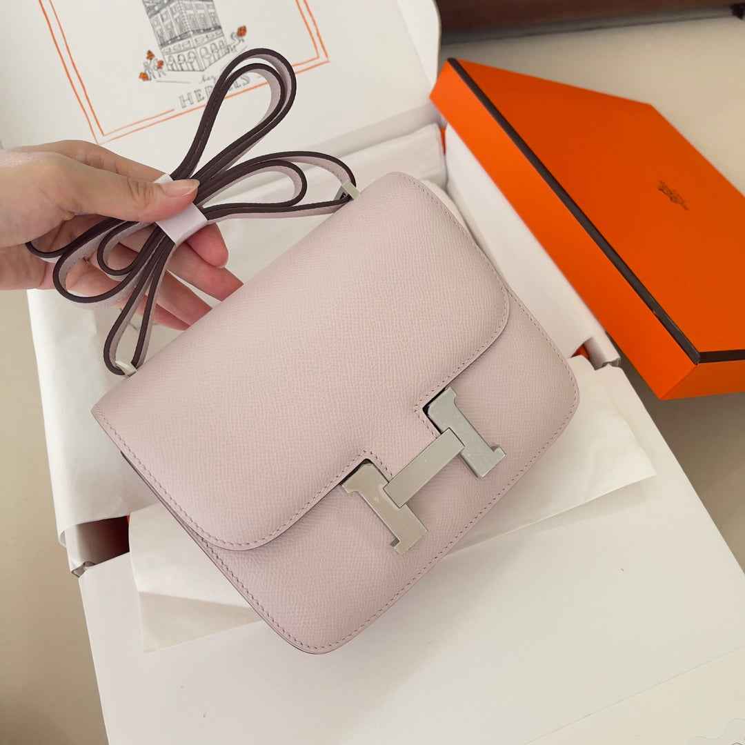 Hermes Constance Bag 19 Light Purple Epsom Leather Silver H083931
