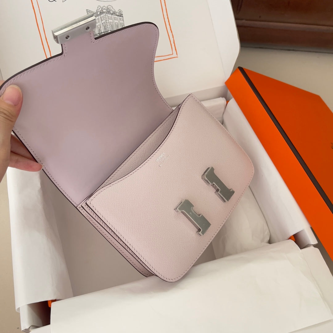 Hermes Constance Bag 19 Light Purple Epsom Leather Silver H083931