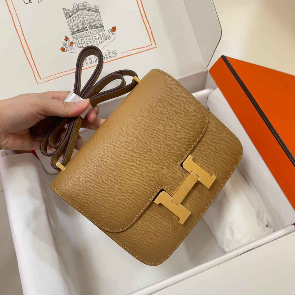 Hermes Constance Bag 19 Tan Epsom Leather Gold H083908
