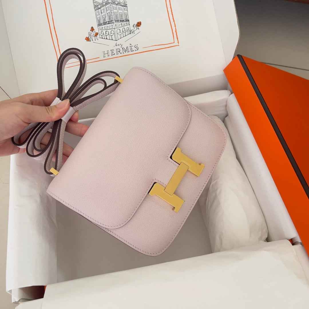 Hermes Constance Bag 19 Light Purple Epsom Leather Gold H083930