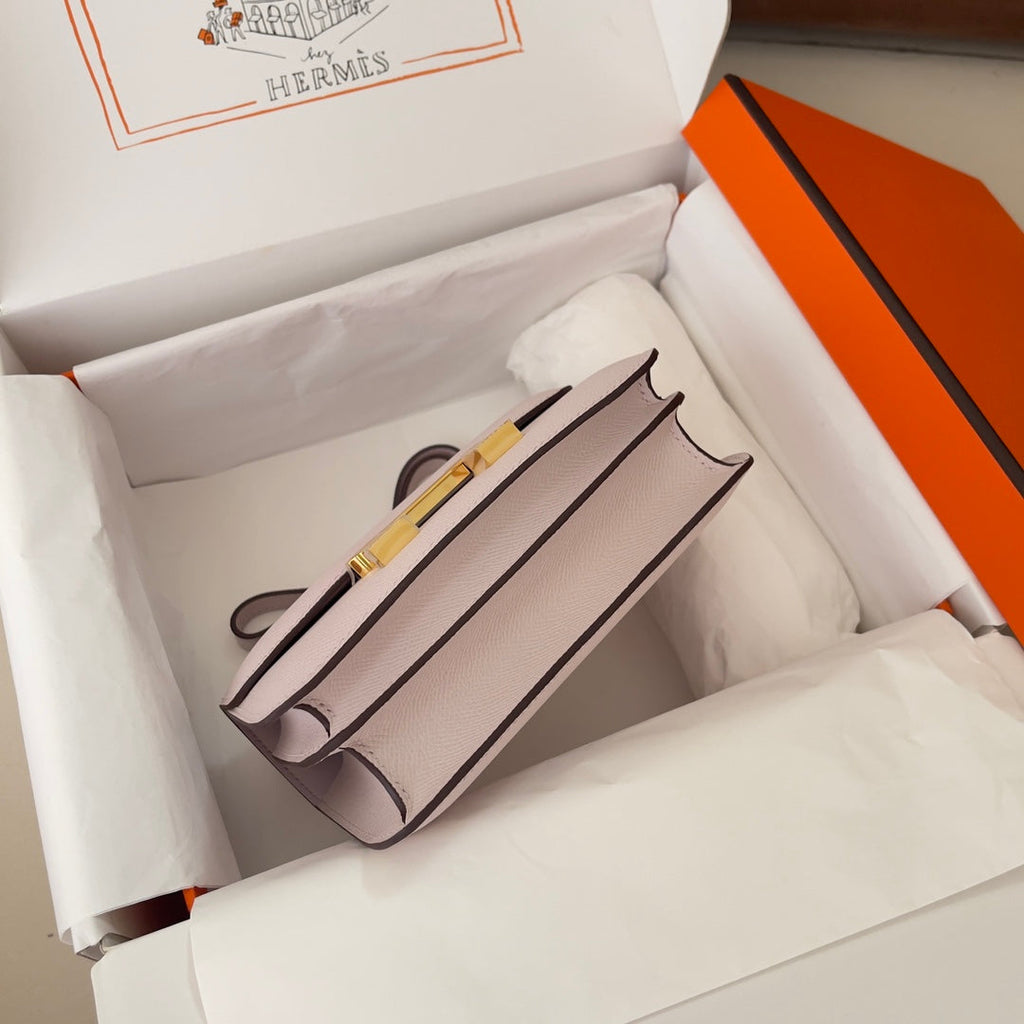 Hermes Constance Bag 19 Light Purple Epsom Leather Gold H083930