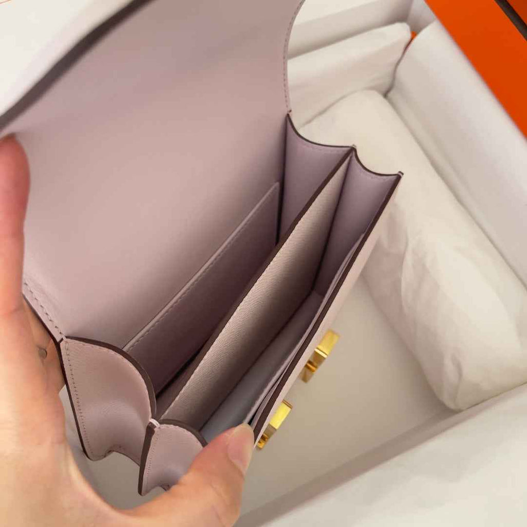 Hermes Constance Bag 19 Light Purple Epsom Leather Gold H083930