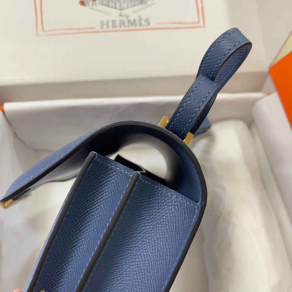 Hermes Constance Bag 19 Dark Purple Epsom Leather Gold H0839313