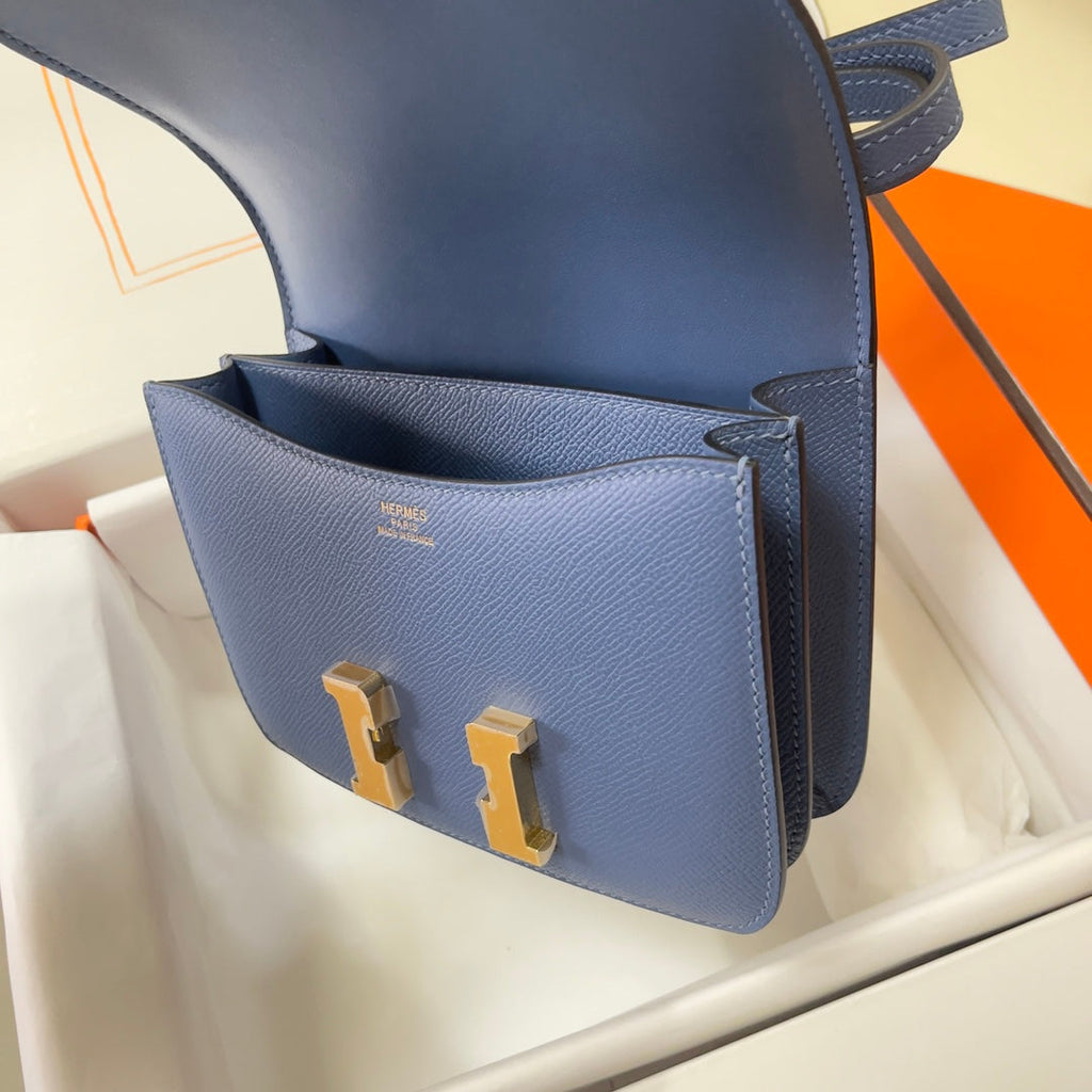Hermes Constance Bag 19 Dark Purple Epsom Leather Gold H0839313