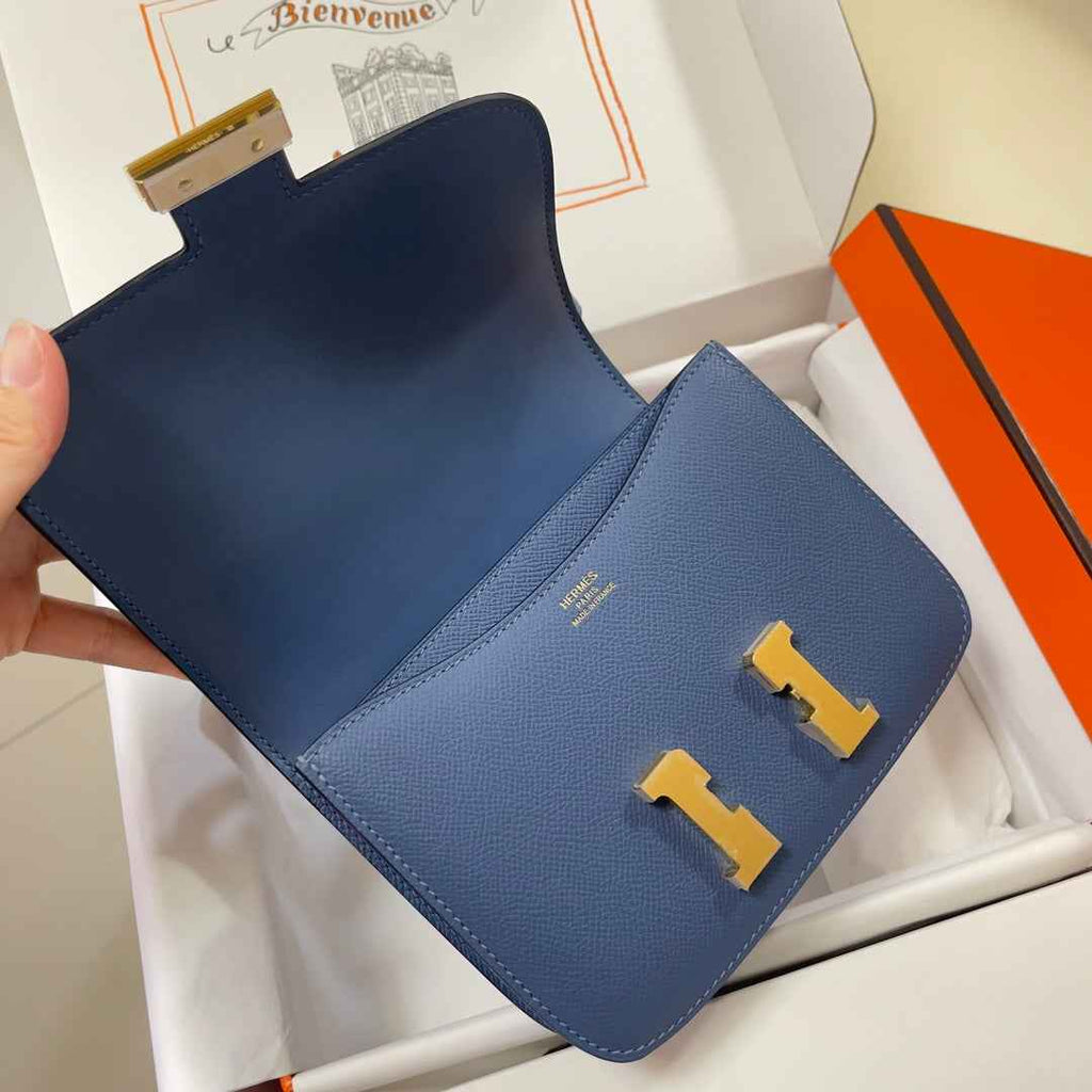 Hermes Constance Bag 19 Dark Purple Epsom Leather Gold H0839313