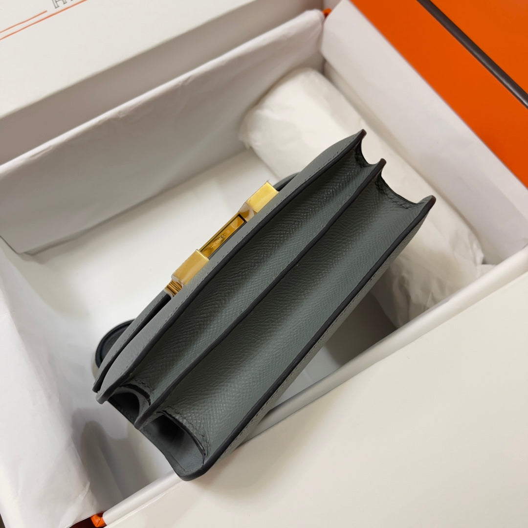 Hermes Constance Bag 19 Gray Green Epsom Leather Gold H0839317