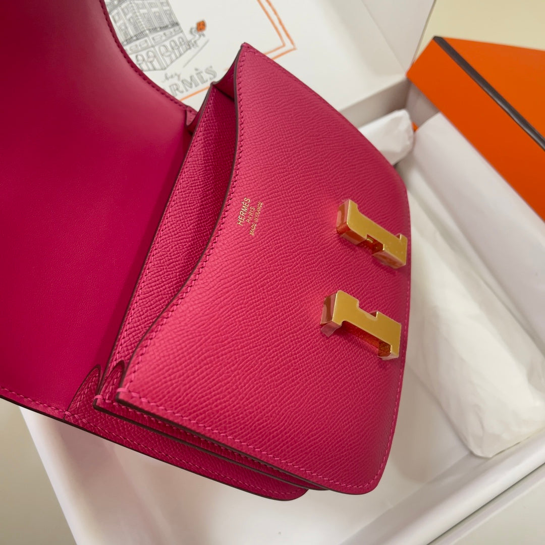 Hermes Constance Bag 19 Plum Epsom Leather Gold H0839318