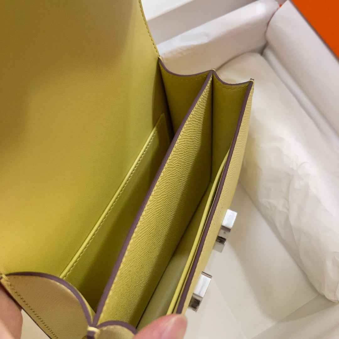Hermes Constance Bag 19 Light Yellow Epsom Leather Silver H0839321