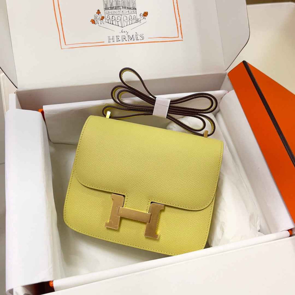 Hermes Constance Bag 19 Light Yellow Epsom Leather Gold H0839320