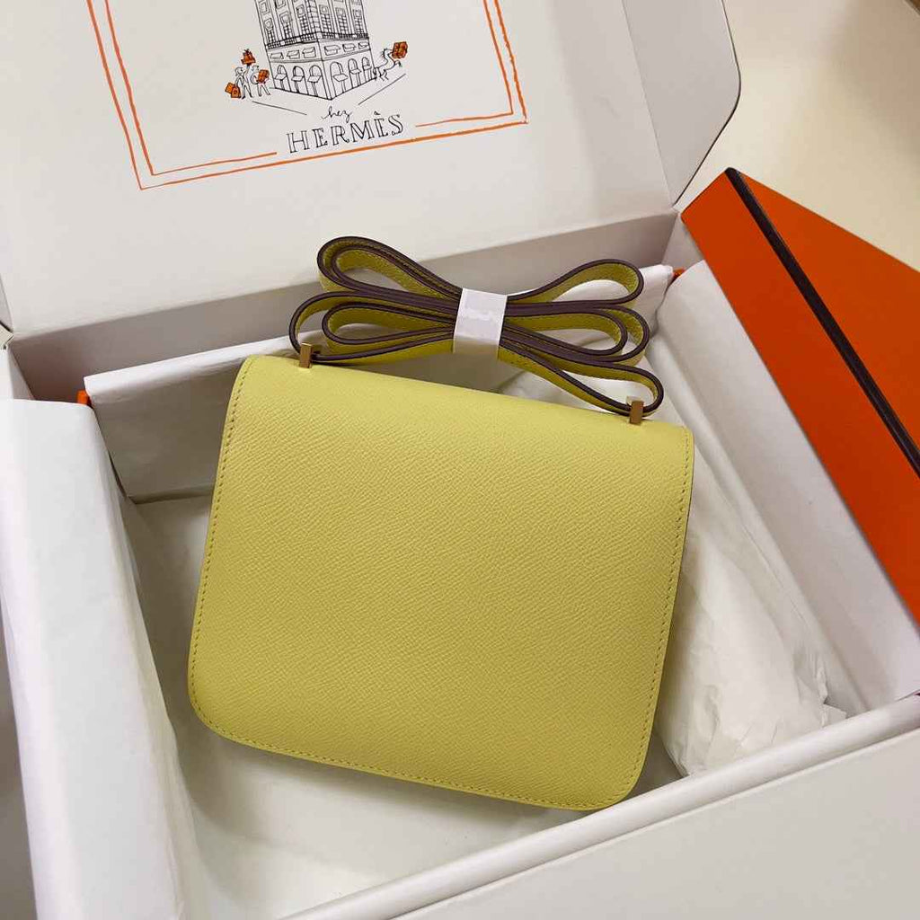 Hermes Constance Bag 19 Light Yellow Epsom Leather Gold H0839320