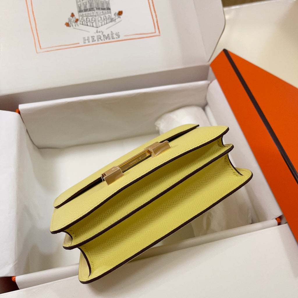 Hermes Constance Bag 19 Light Yellow Epsom Leather Gold H0839320