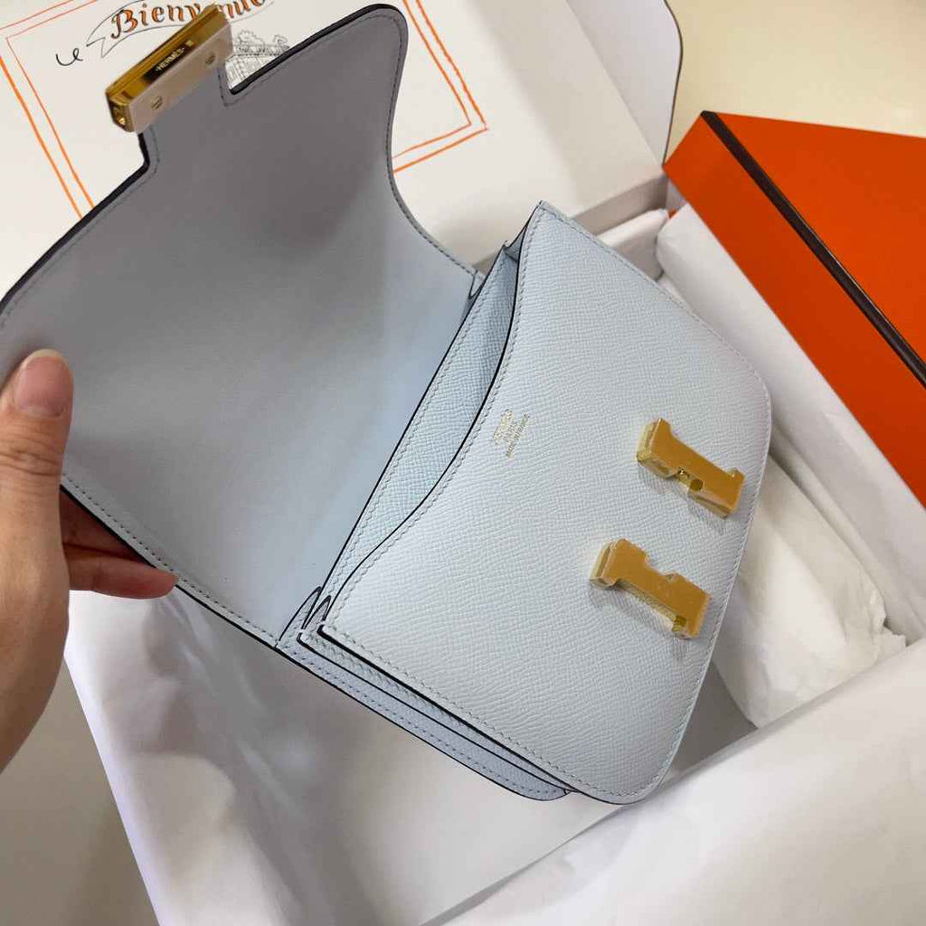 Hermes Constance Bag 19 Light Blue Epsom Leather Gold H0839324