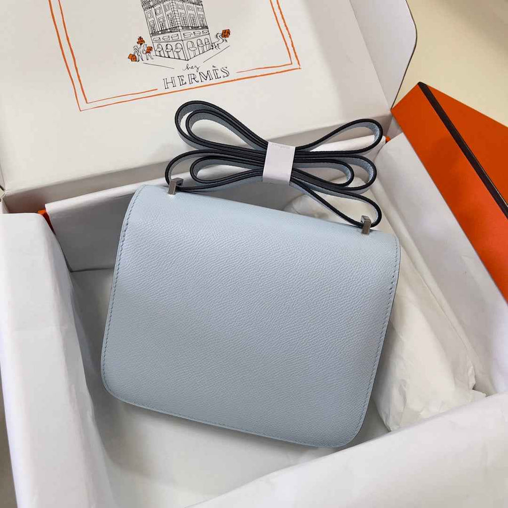 Hermes Constance Bag 19 Light Blue Epsom Leather Silver H0839325