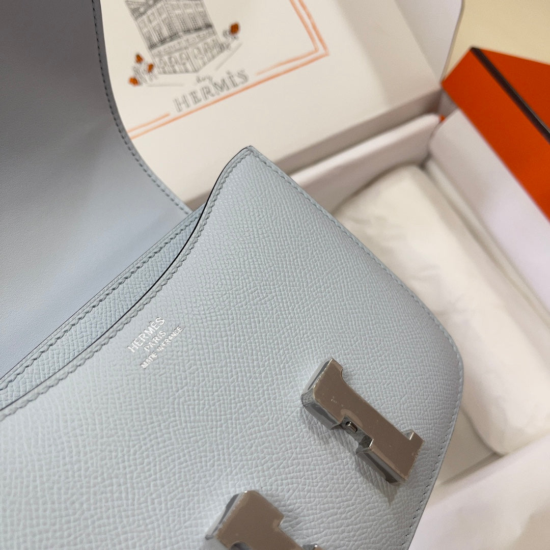 Hermes Constance Bag 19 Light Blue Epsom Leather Silver H0839325