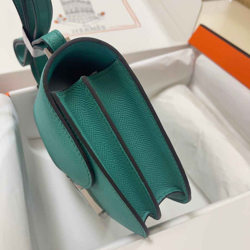 Hermes Constance Bag 19 Green Epsom Leather Silver H0839326