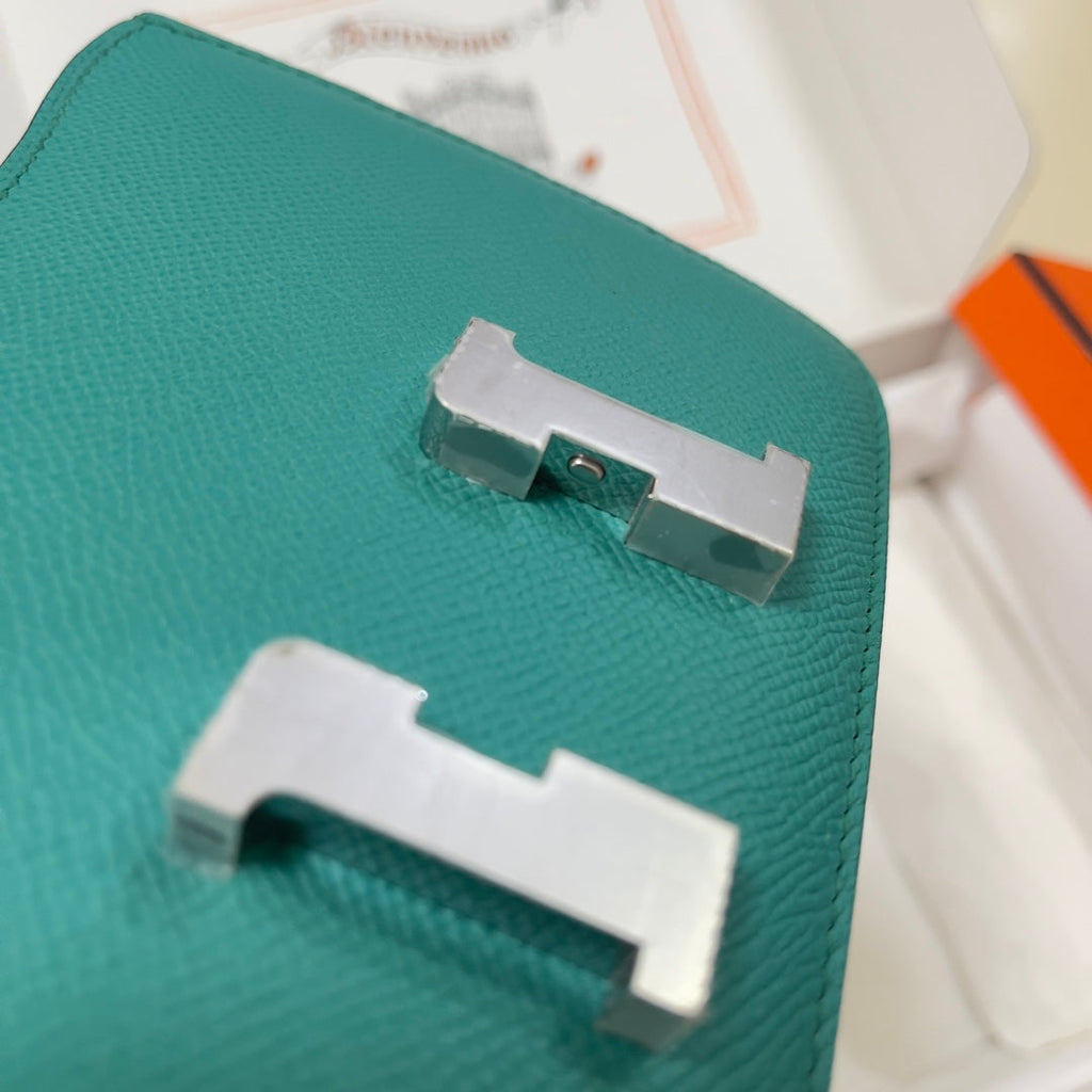 Hermes Constance Bag 19 Green Epsom Leather Silver H0839326
