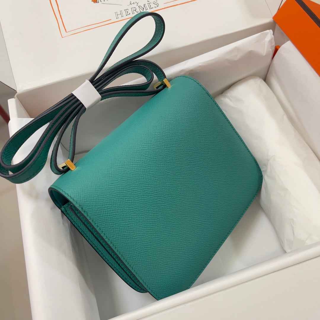 Hermes Constance Bag 19 Green Epsom Leather Gold H0839327