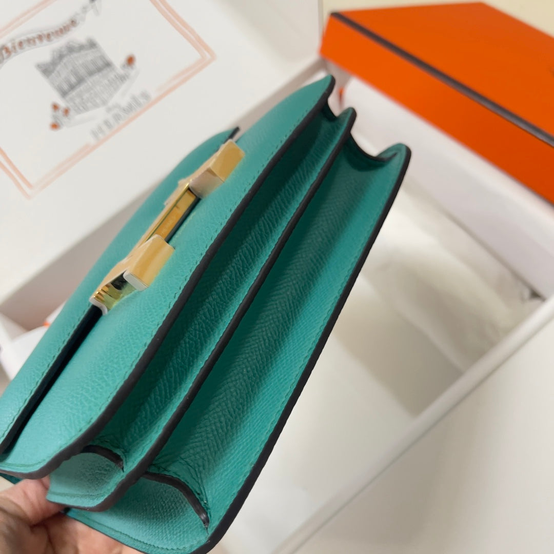 Hermes Constance Bag 19 Green Epsom Leather Gold H0839327
