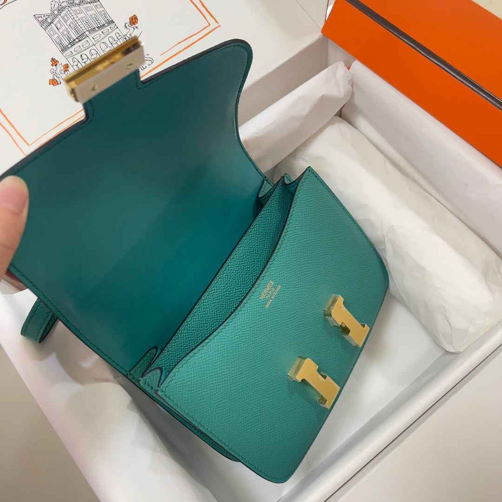 Hermes Constance Bag 19 Green Epsom Leather Gold H0839327