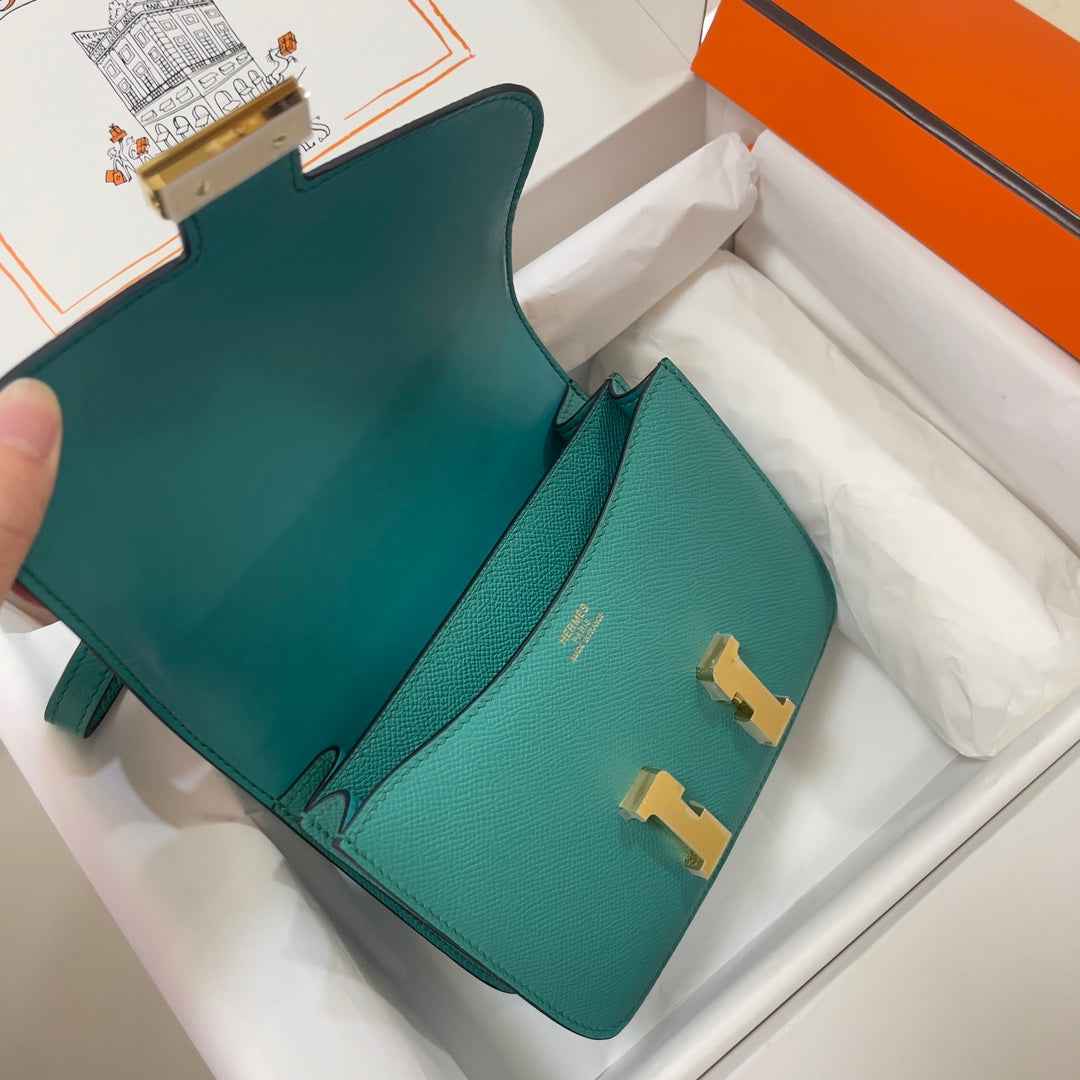 Hermes Constance Bag 19 Green Epsom Leather Gold H0839327