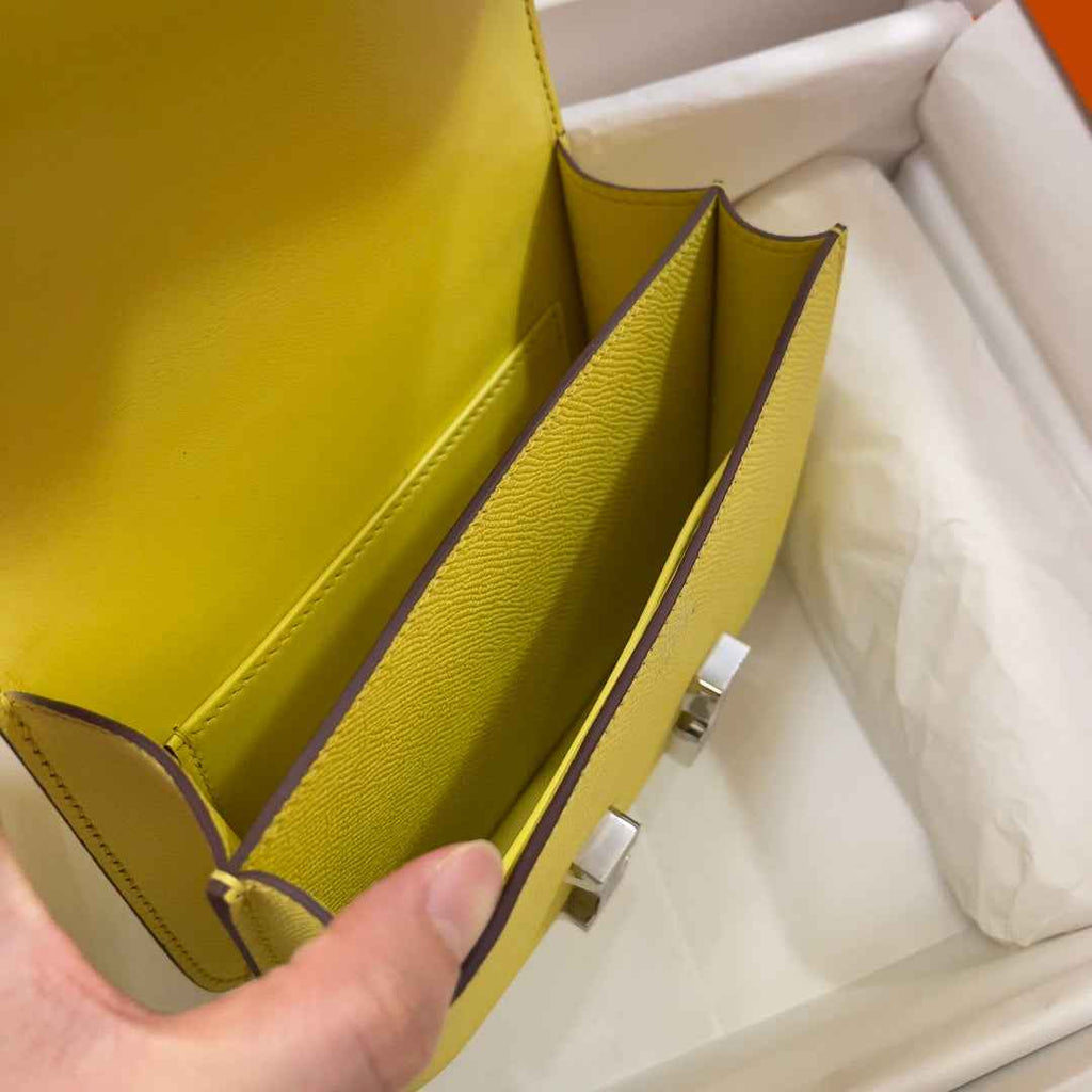 Hermes Constance Bag 19 Lemon Yellow Epsom Leather Silver H0839333