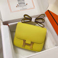 Hermes Constance Bag 19 Lemon Yellow Epsom Leather Gold H0839332