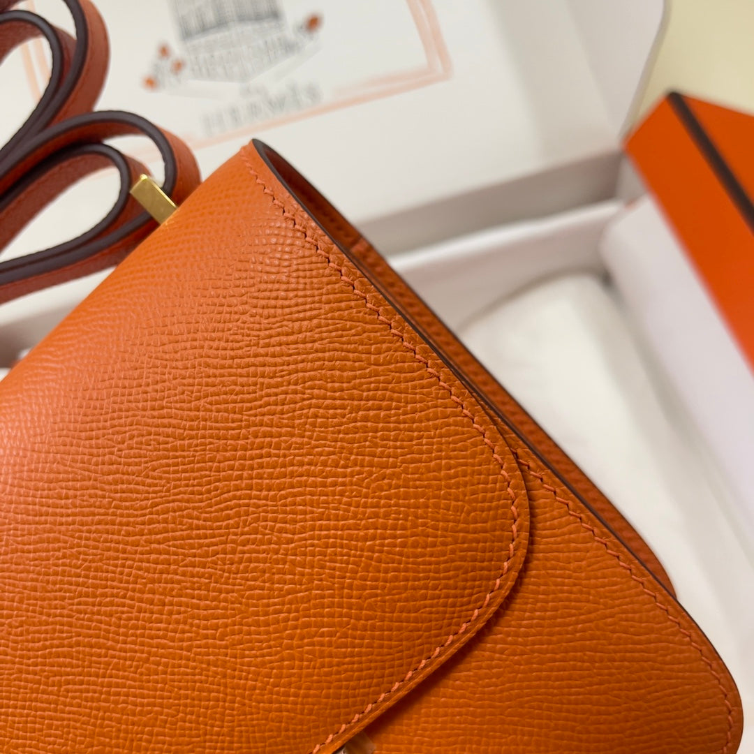 Hermes Constance Bag 19 Orange Epsom Leather Gold H083911
