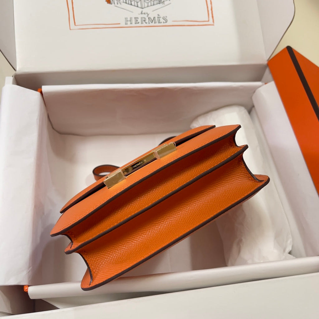 Hermes Constance Bag 19 Orange Epsom Leather Gold H083911