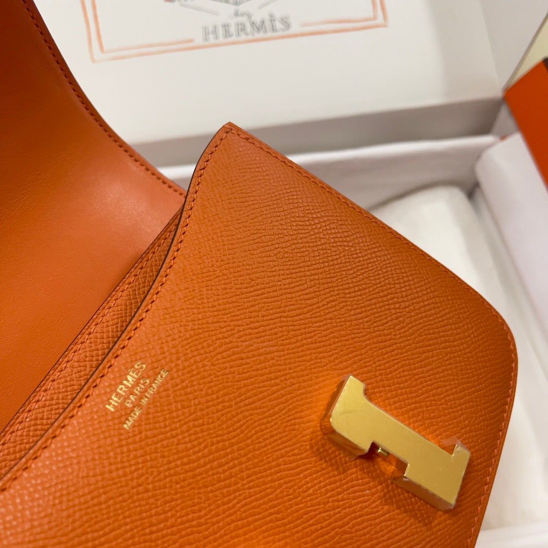 Hermes Constance Bag 19 Orange Epsom Leather Gold H083911